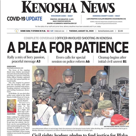 Jacob Taylor Kenosha Wisconsin Newspapers BLM - Picture 5 of 7